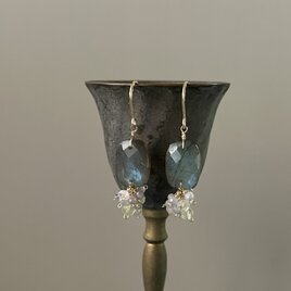 Labradoriteのピアス　14Kgfの画像
