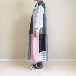ゆったりシャツワンピ002 / ハギハギグレーの画像