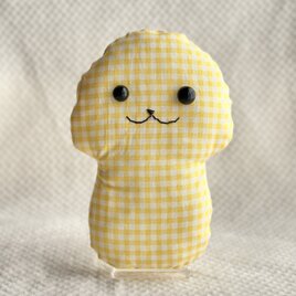 黄色のキノコのぬいぐるみ「ふにー茸」の画像
