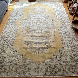 商品画像：55×103 コーラルピンク 淡いグリーン メダリオン トルコ 2