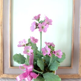 ☆クレイフラワー作品（春の訪れ・桜草ー1）☆の画像