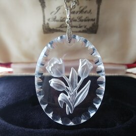 ヴィンテージ 7粒 Rhinestone/ Leaf (ライトサファイア）アンティークSilverネックレス | iichi  日々の暮らしを心地よくするハンドメイドやアンティークのマーケットプレイス