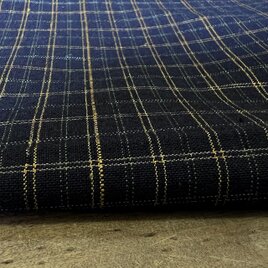 kou0010b　格子文様木綿　野良着の解き　一幅120cm　木綿の画像