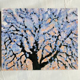 【在庫あり】 直径30㎝「朝の空 20252」油彩・絵画・原画・丸形・アートパネル 絵画