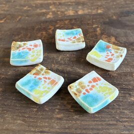 夏三彩 箸置き（5点セット）