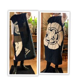 古布絵絣と無地紺のワンピース | iichi 日々の暮らしを心地よく