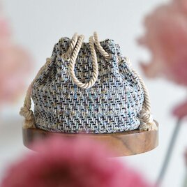 数量限定 イタリア製　上質ファンシーツイード　2wayマリンバッグ　パウダーブルー入学式・卒業式・セレモニーにも◎