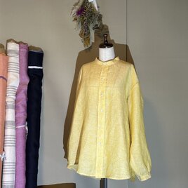 日本製リネン　森のブラウス　ビッグサイズ　メンズ3L