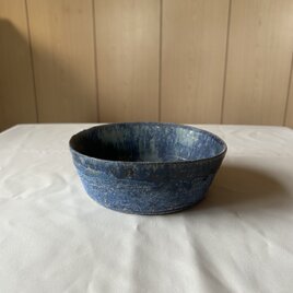 流彩釉16.5cmドラ鉢 青の画像