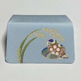 カードケース　ふくら雀とお米