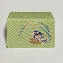 カードケース　ふくら雀とお米