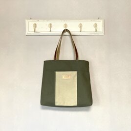 Michi  bag ＊トート＊スクエア〈カーキ〉の画像