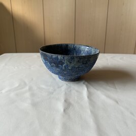流彩釉碗 青の画像