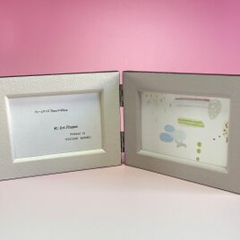 【Sale 50%off】ミニ横ダブルフレーム～カフェオレ＆ストロベリーヌガー～の画像