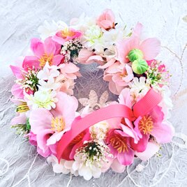 sold outサクラ咲く《春限定ローズアヴァンティ桜リース》手のひらサイズの桜リースの画像