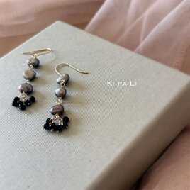 14KGF パールとスピネルのピアス（イヤリング）の画像
