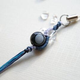 コロンとあめ玉みたいな天然石ストラップ＊アイアゲートの画像