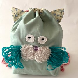 ねこちゃんお顔のナップザックの画像