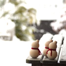 【※可愛い置物・木の雪だるま】の画像