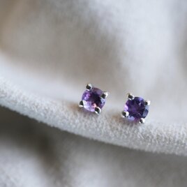 2月誕生石ピアス amethystの画像