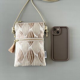【受注制作】モロッカン生地のスマホポシェット♦スマホショルダー♦フィーユⅡ♦の画像