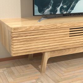 「ローマ_T30_one」 手作りテレビ台・タモ 無垢材・w170の画像