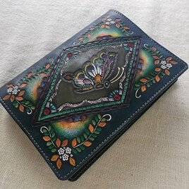 ほぼ日手帳対応 牛革文庫サイズ手帳 刻印＆拭き染め 文房具