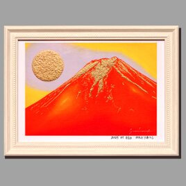 【期間限定】 ○『金の太陽の日の出赤富士(富士吉田)』○がんどうあつし絵画油絵額縁付開運富士山 | iichi  日々の暮らしを心地よくするハンドメイドやアンティークのマーケットプレイス 版画