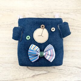 デニくま☆移動ポケット 【蓋なし】クリップ付きの画像