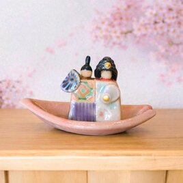 手のひらに幸せ箱舟(運ぶね！)桜雛　雛人形 お雛様