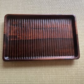 黒柿拭漆我谷盆（くろがきふきうるしわがたぼん）煎茶盆　IM8072の画像