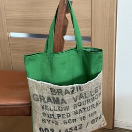 コーヒー豆袋のトートバッグの画像
