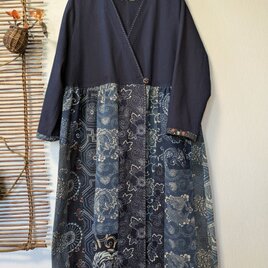着物リメイク 古布リメイク 刺し子 チュニック - メルカリ
