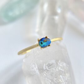 天然ボルダーオパールリング （選べるサイズ）オーストラリア産原石から磨いた1点もの！