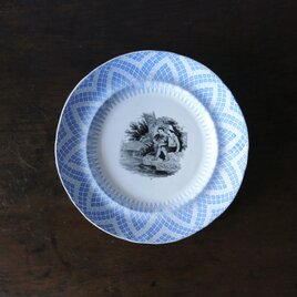 Creil&Montereau グリザイユ 皿 デザート皿 平皿 φ20.8cm フランス アンティーク a 0502102の画像
