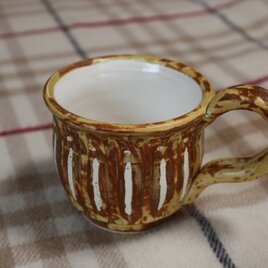 しのぎ模様のイラボ釉コーヒーカップの画像