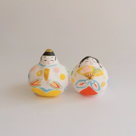 張り子　丸いひな人形　【い】の画像