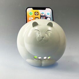 猫のスマートフォンスピーカー　電源不要のスマートフォンスピーカー　猫　まんまる猫スマホスピーカー　オリジナルペイント可能の画像