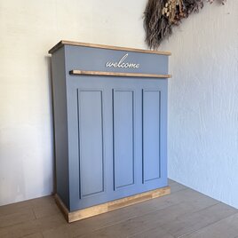 na301.ロゴ入れOK！レジカウンター レジ台 受付 手元が隠れる 収納の画像