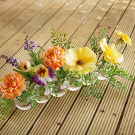 *フラワーアレンジ（ガラス花器）黄色*【マジカルウォーター】