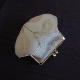 がま口・クレマチス刺繍（１）：ドイツ製ファブリックの画像