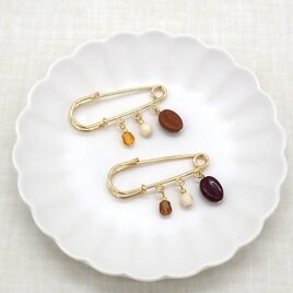 《２色から選べる》珈琲豆ブローチ