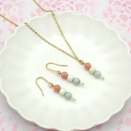 お花見だんごネックレス＆ピアス／イヤリングセット