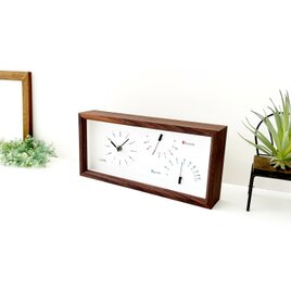 KATOMOKU Thermo Clock サーモクロック ウォールナット km-152WA 温度 湿度 温湿度計 時計の画像