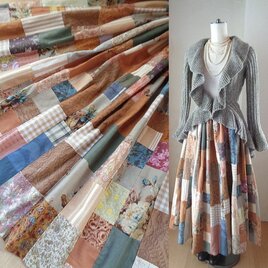 sold 絵画なパッチワーク カラフル♡ギャザースカート ロング sold 絵画なパッチワーク カラフル♡ギャザースカート ロング