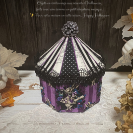 八角形ハウス型のカルトナージュボックス｜Fairy tale pattern＊うさぎ柄×ダイヤ柄（送料無料）