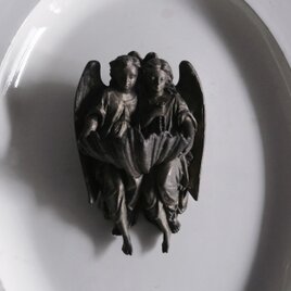 二人 天使 金属像 ベニティエ フランス アンティーク 0502078の画像