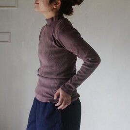 肉厚テレコニットtops / 紅藤色 /草木染めの画像