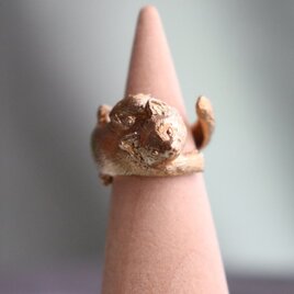 【受注製作】【真鍮製】木のぼりレッサーパンダの巻きつきリングの画像