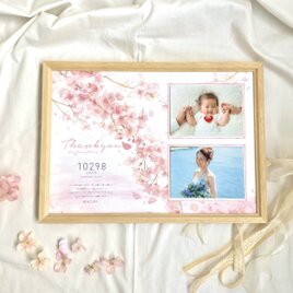 子育て感謝状 　「さくら」フレームタイプ　両親贈呈品　両親プレゼント　結婚式準備　プレ花嫁　少人数の画像